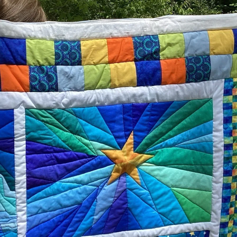 NWT. Hand Crafted Make the Season Bright Lap Quilt